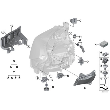 Support droit - Pièce d'origine BMW 63117394014