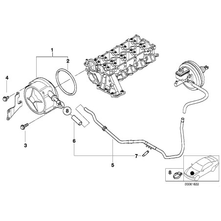 Tuyau d'aspiration du servofrein - Pièce d'origine BMW 34331115926