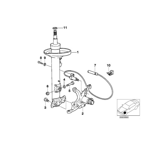 Support de fixation de câble de frein - Pièce d'origine BMW 33181181310