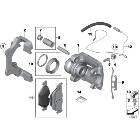 Vis de purge d'étrier de frein avec capuchon anti-poussière - Pièce d'origine BMW 34111153197/34111153198