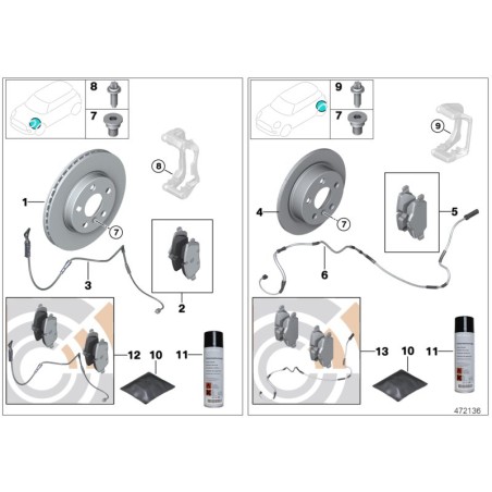 Boulon de support d'étrier de frein M12 2pcs - Pièce d'origine BMW 34116772428