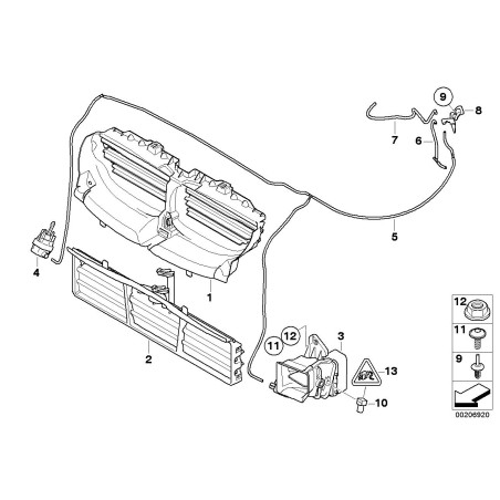 Commande de volet de frein - Pièce d'origine BMW 51117178117