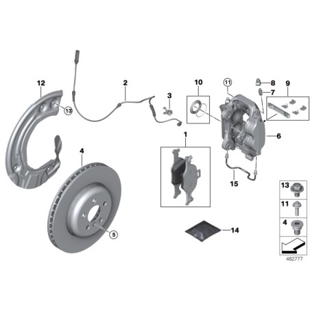 Kit de réparation de plaquettes de frein - Pièce d'origine BMW 34116883469