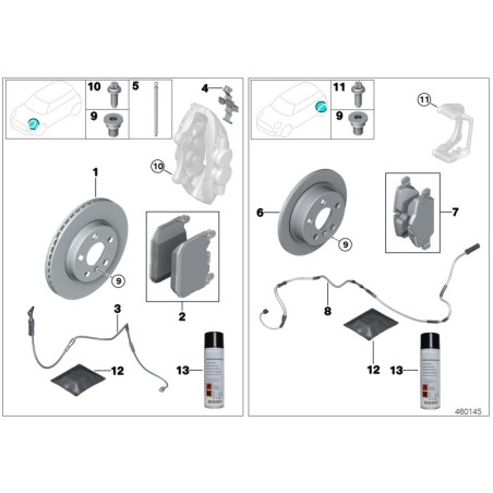 Kit de réparation de plaquettes de frein - Pièce d'origine BMW 34116888457