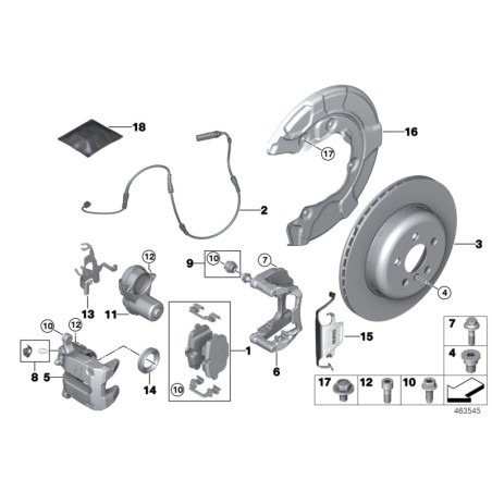 Kit de réparation de plaquettes de frein - Pièce d'origine BMW 34216885451