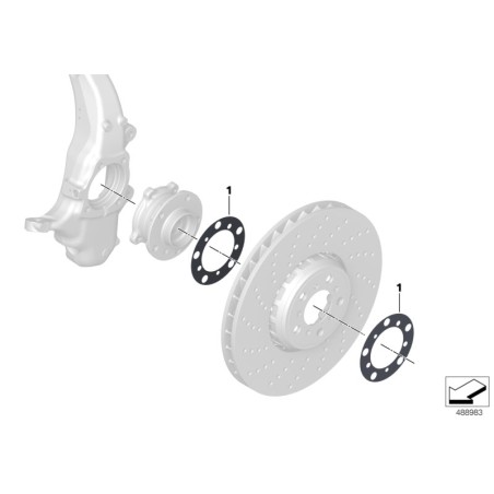 Shim de support de disque de frein - Pièce d'origine BMW 31108053073
