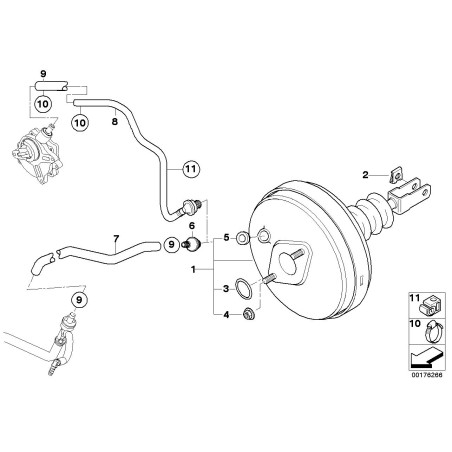 Soupape de non-retour du moteur de servofrein - Pièce d'origine BMW 34331160183