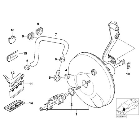 Soupape de vérification du moteur de retour non-retour du servofrein - Pièce d'origine BMW 34331161300
