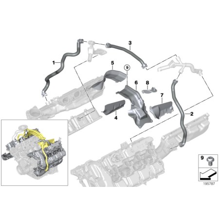 Tuyau de reniflard de ventilation du carter - Pièce d'origine BMW 11157595188