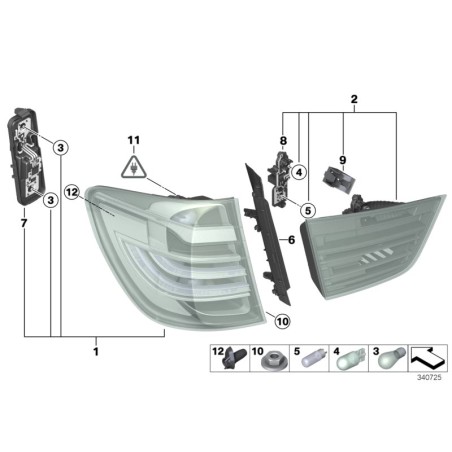 Support d'ampoule pour feu arrière d'aile - Pièce d'origine BMW 63217288198 Support d'ampoule pour feu arrière d'aile - Pièce d'origine BMW 63217288198