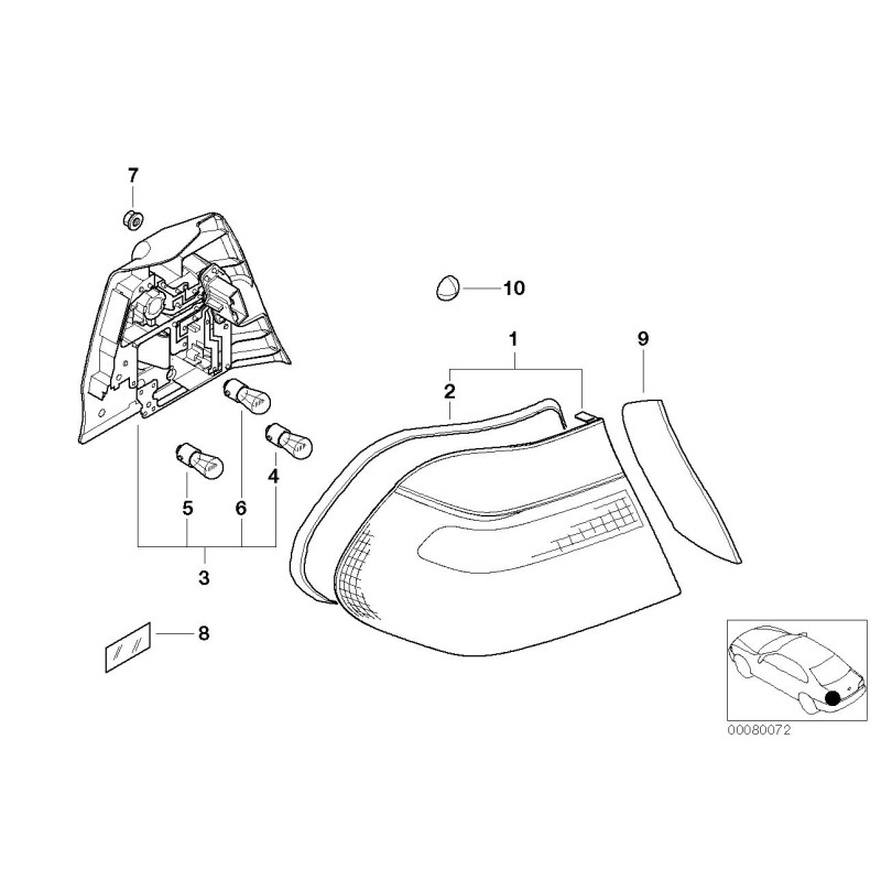 Porte-ampoule gauche - Pièce d'origine BMW 63218383827