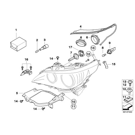 Douille d'ampoule - Pièce d'origine BMW 63127165546