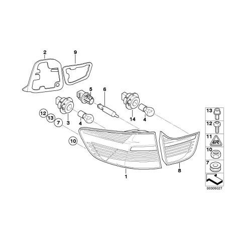 Douille d'ampoule - Pièce d'origine BMW 63218355883