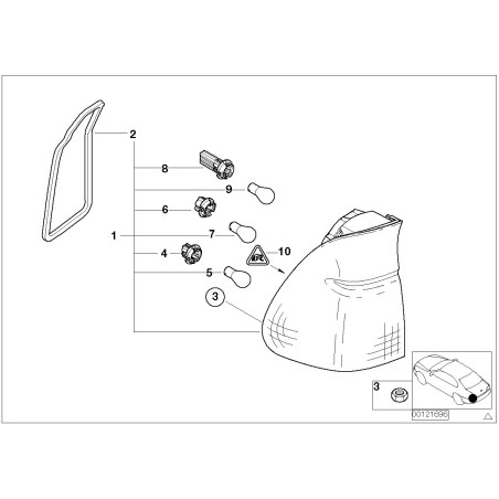 Douille d'ampoule - Pièce d'origine BMW 63218386804 Douille d'ampoule - Pièce d'origine BMW 63218386804