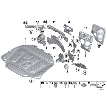 Section supérieure du cloisonnement central - Pièce d'origine BMW 51717204334