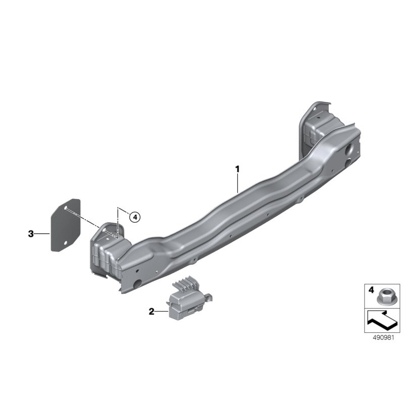 Support de pare-chocs arrière - Pièce d'origine BMW 51127400008 Support de pare-chocs arrière - Pièce d'origine BMW 51127400008