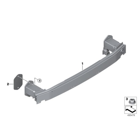 Support de pare-chocs arrière - Pièce d'origine BMW 51127428022 Support de pare-chocs arrière - Pièce d'origine BMW 51127428022