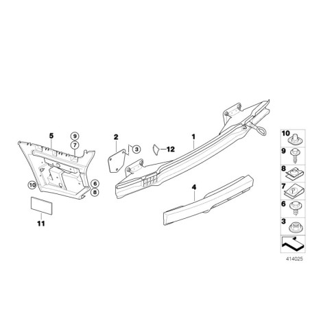 Support de pare-chocs arrière - Pièce d'origine BMW 51127900766 Support de pare-chocs arrière - Pièce d'origine BMW 51127900766