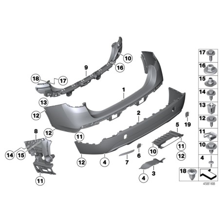 Guide de couverture de pare-chocs - Pièce d'origine BMW 51122990161 Guide de couverture de pare-chocs - Pièce d'origine BMW 51122990161