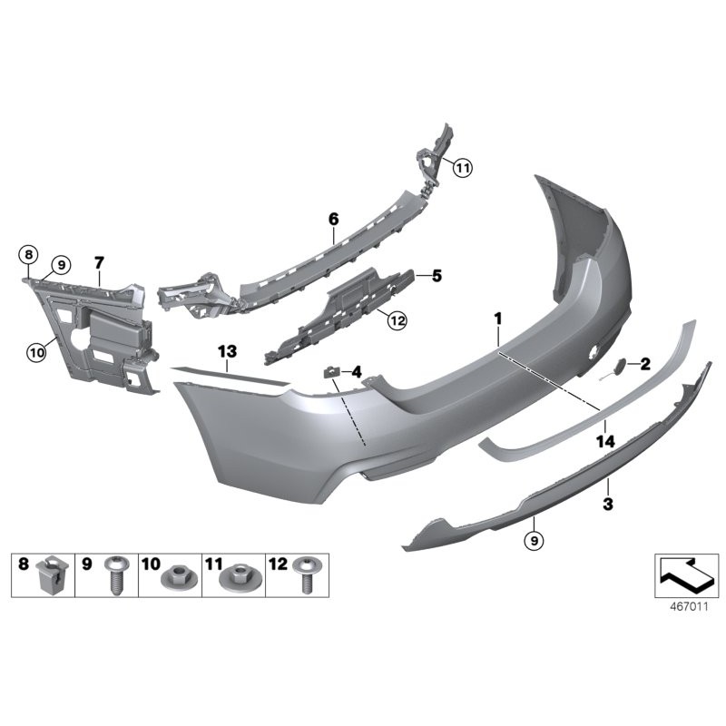 Guide de couverture de pare-chocs - Pièce d'origine BMW 51127316350 Guide de couverture de pare-chocs - Pièce d'origine BMW 51127316350