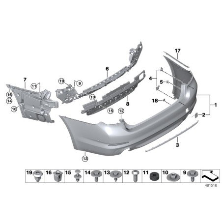 Guide de couverture de pare-chocs - Pièce d'origine BMW 51127387299