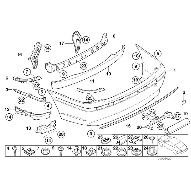 Revêtement de pare-chocs apprêté - Pièce d'origine BMW 51127042697 Revêtement de pare-chocs apprêté - Pièce d'origine BMW 51127042697