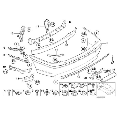 Revêtement de pare-chocs apprêté - Pièce d'origine BMW 51127042697