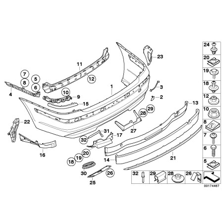 Revêtement de pare-chocs apprêté - Pièce d'origine BMW 51127142214 Revêtement de pare-chocs apprêté - Pièce d'origine BMW 51127142214