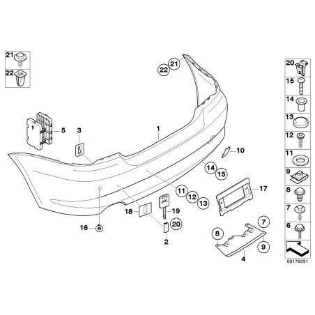 Revêtement de pare-chocs apprêté - Pièce d'origine BMW 51127206863 Revêtement de pare-chocs apprêté - Pièce d'origine BMW 51127206863