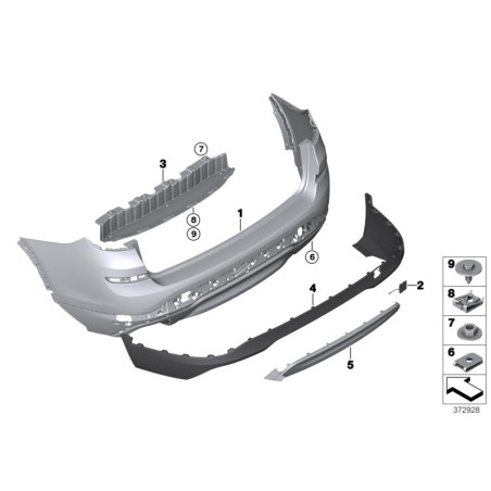 Revêtement de pare-chocs apprêté - Pièce d'origine BMW 51127338789 Revêtement de pare-chocs apprêté - Pièce d'origine BMW 51127338789