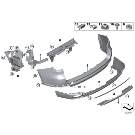 Revêtement de pare-chocs apprêté - Pièce d'origine BMW 51127384334