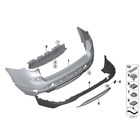 Revêtement de pare-chocs apprêté - Pièce d'origine BMW 51127392992 Revêtement de pare-chocs apprêté - Pièce d'origine BMW 51127392992