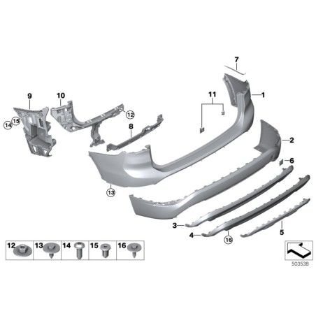 Revêtement de pare-chocs apprêté - Pièce d'origine BMW 51127403391