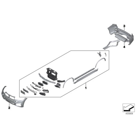 Revêtement de pare-chocs apprêté - Pièce d'origine BMW 51128058060 Revêtement de pare-chocs apprêté - Pièce d'origine BMW 51128058060