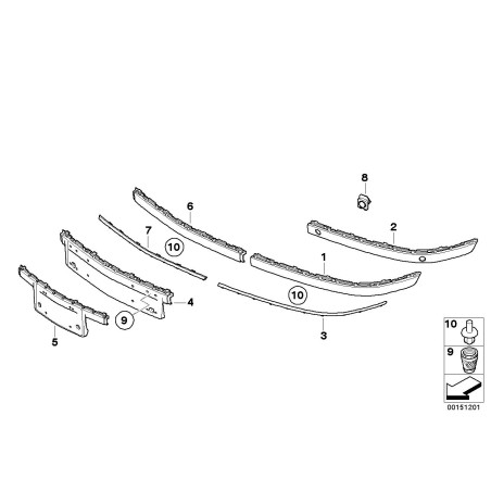 Protection de pare-chocs - Pièce d'origine BMW 51117142245 Protection de pare-chocs - Pièce d'origine BMW 51117142245