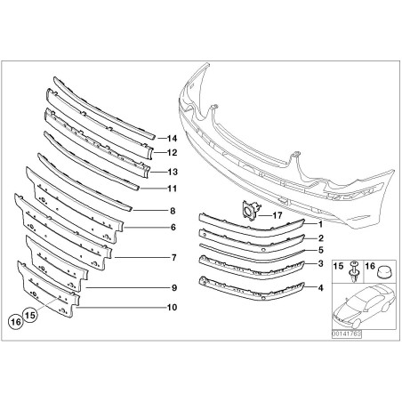 Protection de pare-chocs apprêtée - Pièce d'origine BMW 51117043458