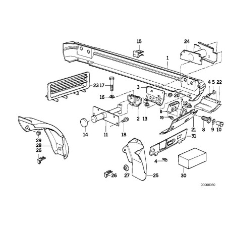 Support de guide de pare-chocs - Pièce d'origine BMW 51121944543