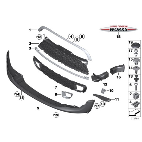 Grille inférieure de pare-chocs noire - Pièce d'origine BMW 51117289990 Grille inférieure de pare-chocs noire - Pièce d'origine BMW 51117289990