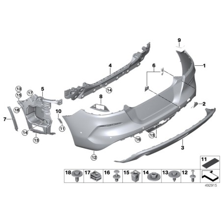 Garniture inférieure du pare-chocs - Diffuseur - Pièce d'origine BMW 51127476218