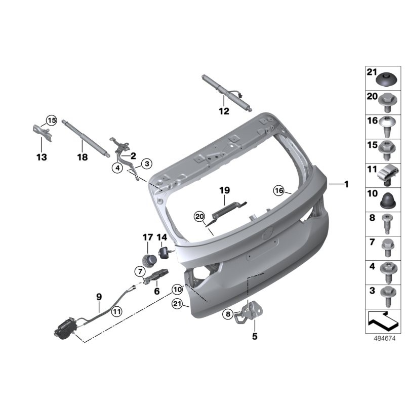 Arrêt de choc pour le couvercle de coffre - Pièce d'origine BMW 51247453842