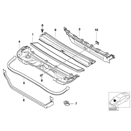 Couvercle de filtre à air de cabine - Pièce d'origine BMW 64318363423