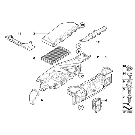 Filtre d'habitacle / Filtre d'air frais (avec revêtement au charbon actif) - Pièce d'origine BMW 64319174370