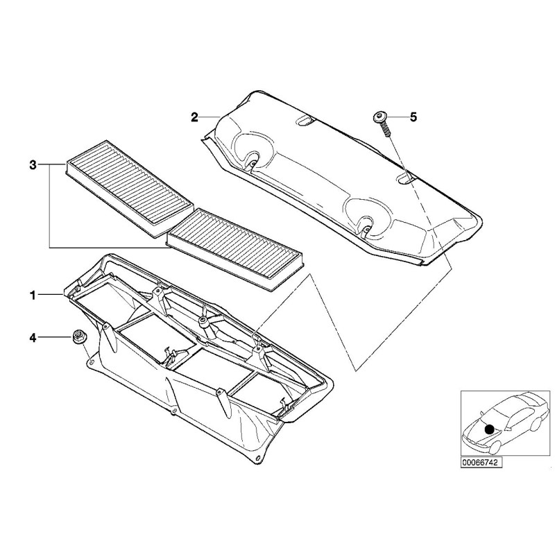 Filtre d'habitacle / Filtre d'air frais - Paire de pièces d'origine BMW 64319071932
