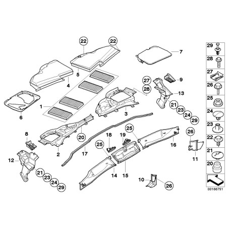Boîtier de filtre à habitacle gauche - Pièce d'origine BMW 64316958815