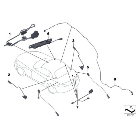 Faisceau de câbles pliable - Pièce d'origine BMW 54377192499 Faisceau de câbles pliable - Pièce d'origine BMW 54377192499