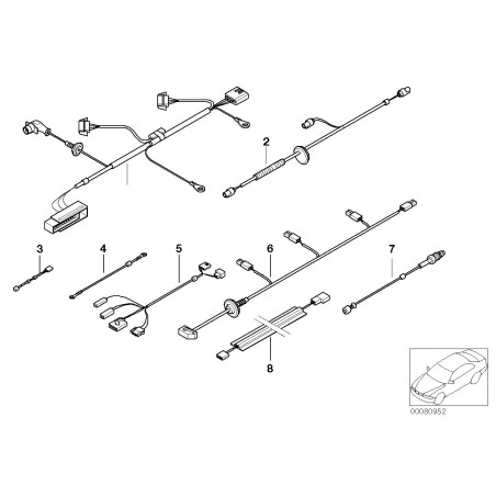 Ensemble de câbles - Pièce d'origine BMW 61126920858 Ensemble de câbles - Pièce d'origine BMW 61126920858