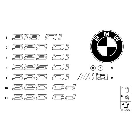 Étiquette d'emblème d'insigne d'autocollant de label de série CI de coupé cabriolet - Pièce d'origine BMW 51147004688 Étiquette d'emblème d'insigne d'autocollant de label de série CI de coupé cabriolet - Pièce d'origine BMW 51147004688