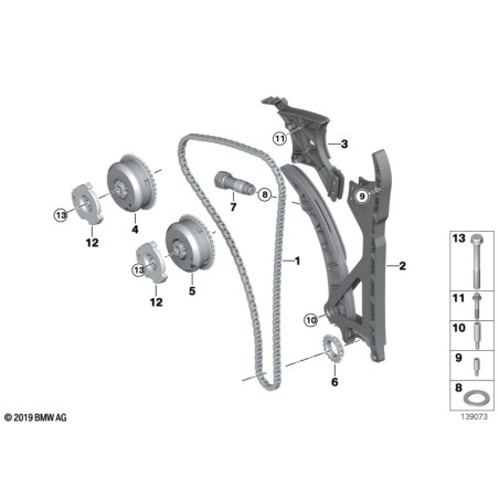 Pignon d'arbre à cames d'échappement - Pièce d'origine BMW 11367540348