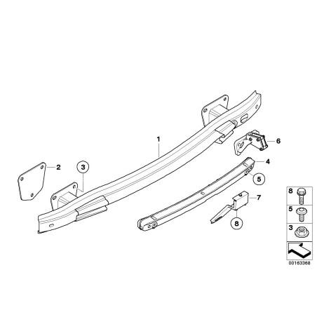 Pare-chocs arrière de porte-bagages - Pièce d'origine BMW 51127058465 Pare-chocs arrière de porte-bagages - Pièce d'origine BMW 51127058465