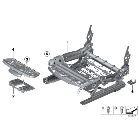 Support de cuisse de porte-bagages - Pièce d'origine BMW 52107161311